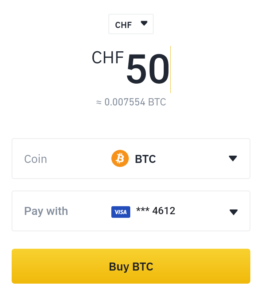 Buy crypto with CHF